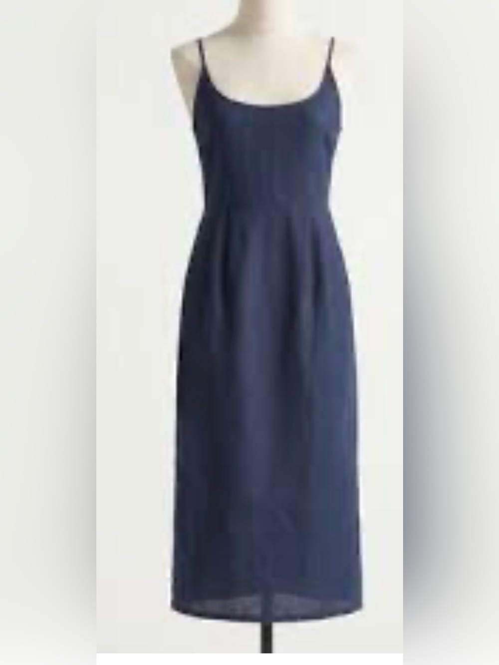 Quince European Linen Navy Scoop Neck Dress Medium NWOT